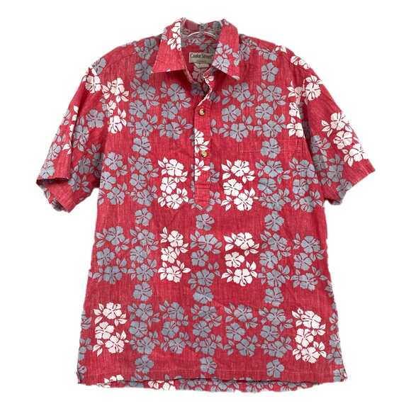 Unknown Other - Cooke Street Red Gray Tropical Button-Up Shirt | Mens M